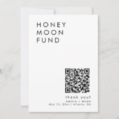 QR-code Modern Minimalistisch Honeymoon Fund Sign Kaart (Voorkant)