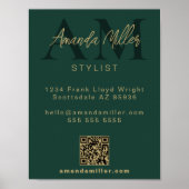 QR Code Modern Minimalistisch Monogram Download Gr Poster (Voorkant)