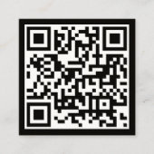 QR-code Modern minimalistisch schaalbaar zwart Vierkante Visitekaartje (Voorkant)