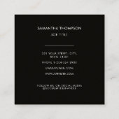 QR-code Modern minimalistisch schaalbaar zwart Vierkante Visitekaartje (Achterkant)