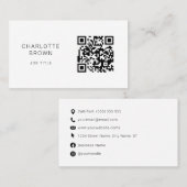 QR-code Modern minimalistisch Visitekaartje (Voorkant / Achterkant)