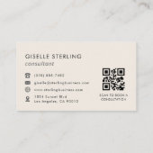 QR-code modern minimalistisch Visitekaartje (Achterkant)