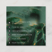 QR Code Modern Minimalistisch Zakelijk Smaragd Gro Vierkante Visitekaartje (Achterkant)