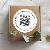 QR-code | Modern minimalistisch zuiver wit Ronde Sticker