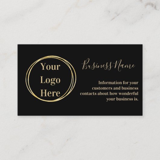 QR-code Modern Minimalistisch zwart goud Visitekaartje (Voorkant)