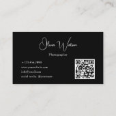 QR Code Modern Minimalistische Script Fotograaf Visitekaartje (Achterkant)