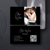 QR Code Modern Minimalistische Script Fotograaf Visitekaartje