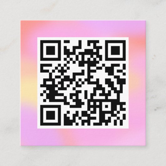 QR-code Modern pastel roze Boho Feminine Vierkante Visitekaartje (Voorkant)