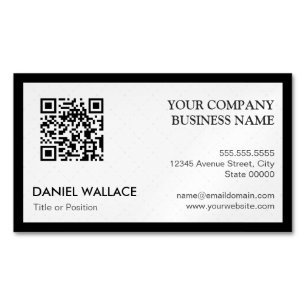 QR-code - Modern Professional Black White Magnetisch Visitekaartje