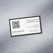 QR-code - Modern Professional Black White Magnetisch Visitekaartje (Voorbeeld)