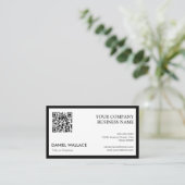 QR-code - Modern Professional Black White Visitekaartje (Staand voorkant)