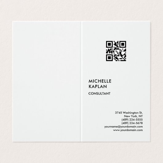 QR Code Modern Professioneel Exclusief Visitekaartjes (Buitenkant ongevouwen)