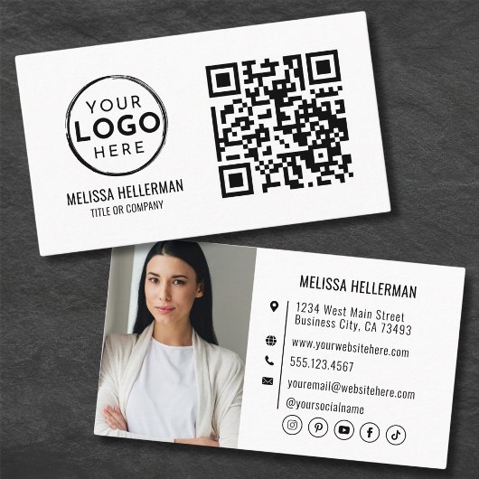QR Code Modern Professionele Foto Uw Logo Visitekaartje