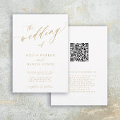 QR-code modern romantisch elegant goudhuwelijk Kaart