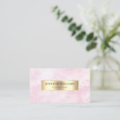 QR Code Modern Roos Goud Glitter Roze Meisje Visitekaartje (Staand voorkant)