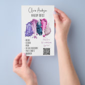 QR-code Modern schoonheidsstaal Makeup artiest Flyer (Hand)