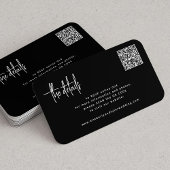 QR CODE modern script RSVP details bruiloft Informatiekaartje