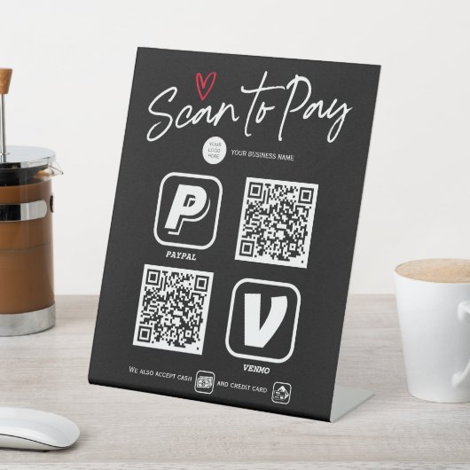 QR Code Modern script Scan pour payer le signe san (In SItu)