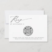 QR-code Modern Sophisticn Wedding RSVP Kaartje (Voorkant)