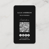 QR-code modern, stijlvol, goudscannbaar netwerk B Visitekaartje (Voorkant)