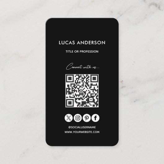 QR-code modern, stijlvol, goudscannbaar netwerk B Visitekaartje (Voorkant)