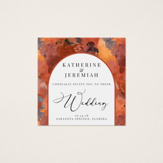QR Code Modern Terracotta Arch Wedding Invitation (Devant)
