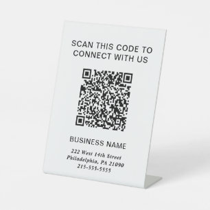 QR-code Modern Zakelijk Reclamebord Met Voetstuk
