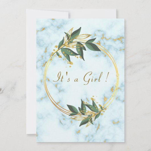 QR Code Moderne Baby shower en marbre Invitation (Dos)