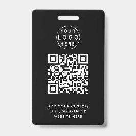 QR-code | Moderne Black Business Logo Event Badge
