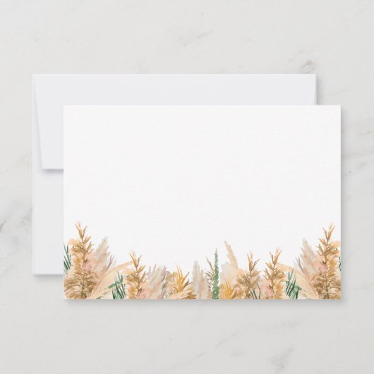 QR Code Moderne Boho Pampas Mariage Grass RSVP (Dos)