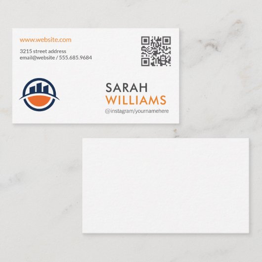 QR-code | Moderne bouwlogo's | Korps Visitekaartje (Voorkant / Achterkant)