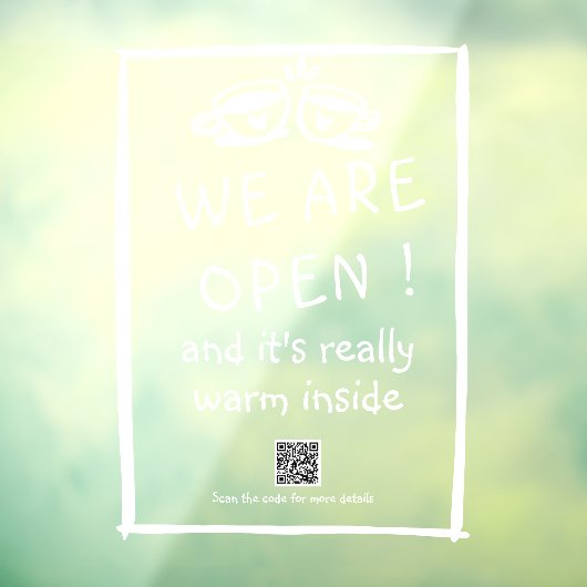 QR code Moderne café panneau de fenêtre clous (Feuille 3)