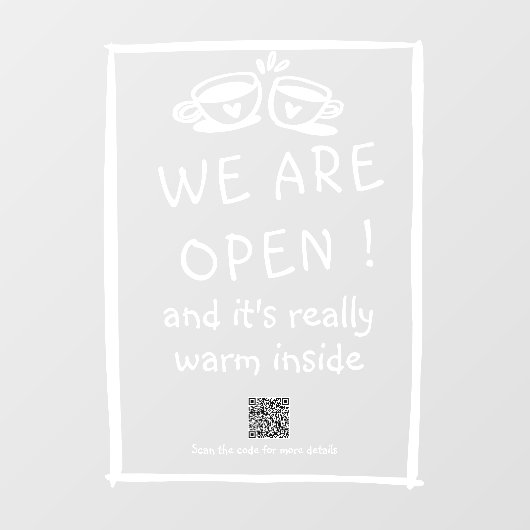 QR code Moderne café panneau de fenêtre clous (Feuille)