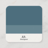 Qr Code moderne Carré bleu Carte de visite (Devant)