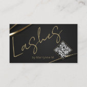 QR Code Moderne Carte de visite de Lashes Chics (Devant)