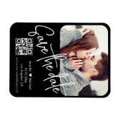 qr code moderne chic bruiloft foto behalve datum magneet (Horizontaal)