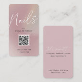 QR code moderne chic clous Carte de visite vertica (Devant / Derrière)
