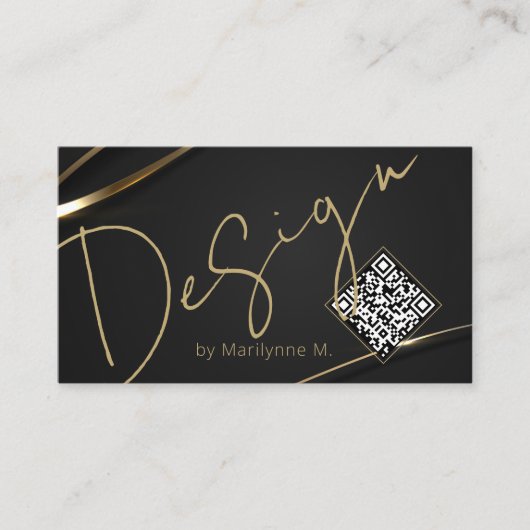 QR Code Moderne Chic Design Carte de visite (Devant)