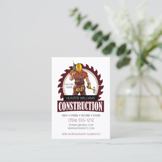 QR-code Moderne constructie Professional Verticaal Visitekaartje (Staand voorkant)