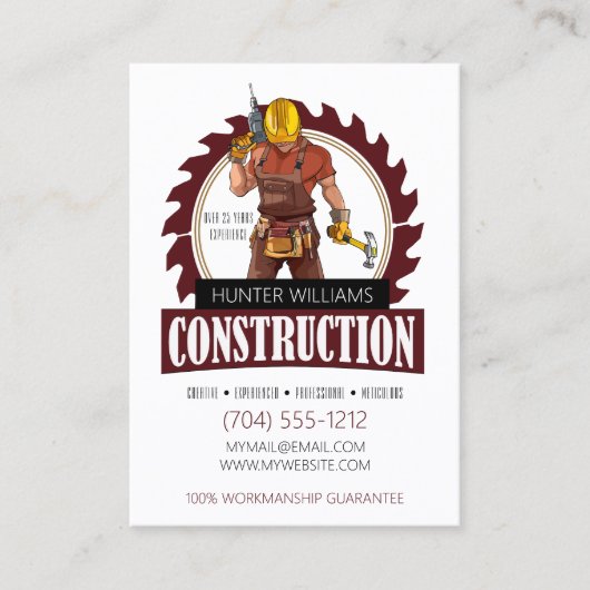 QR-code Moderne constructie Professional Verticaal Visitekaartje (Voorkant)