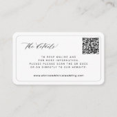 QR CODE moderne elegante bruiloft website details Informatiekaartje (Voorkant)