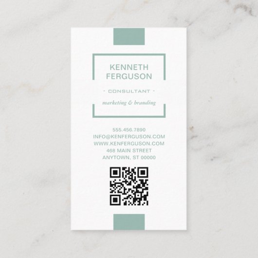 QR Code Moderne Entreprise Lumière Carte de visite (Dos)