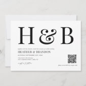 QR Code Moderne Faire-part de mariage Monogramme (Devant)