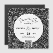 QR Code Moderne Floral Calligraphy Wedding Website (Voorkant / Achterkant)