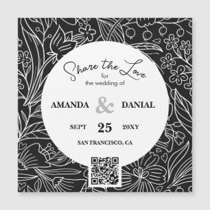 QR Code Moderne Floral Calligraphy Wedding Website