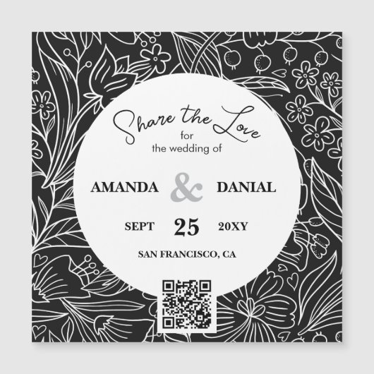 QR Code Moderne Floral Calligraphy Wedding Website (Voorkant)