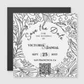 QR Code Moderne Floral Calligraphy Wedding Website (Voorkant / Achterkant)