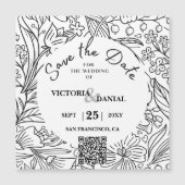 QR Code Moderne Floral Calligraphy Wedding Website (Voorkant)