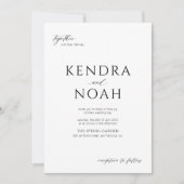 QR code moderne FOTO zwart-wit bruiloft Kaart (Voorkant)