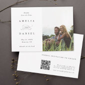QR-code Moderne fotobruiloft Opslaan Datum Save The Date